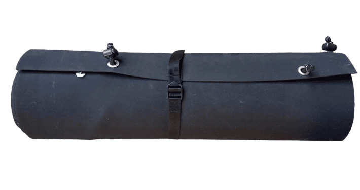 Ideal für den Schutz vor Wasserschäden bei Bauprojekten im Außenbereich. KaGe-Auffangwanne zusammengerollt